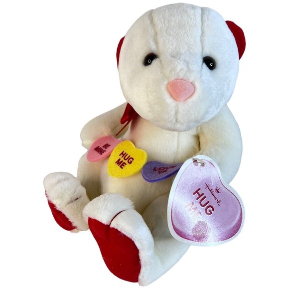 Hallmark Hug Me Teddy Bear Plush Candy Conversation Hearts Stuffed Animal Toy 9" - Picture 2 of 11